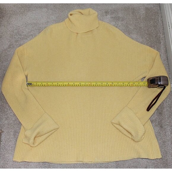 The Cashmere Project - 100% Cashmere Waffle Knit Turtleneck - Creme Brulee - Lrg - Picture 9 of 9